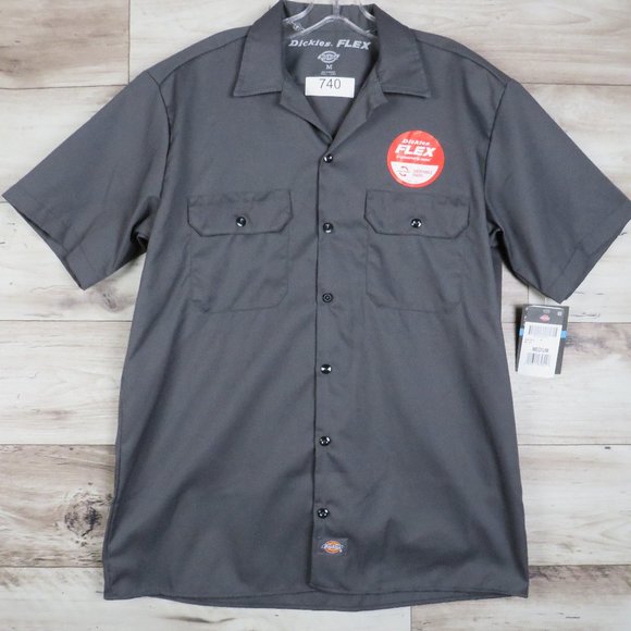 Dickies* Men's Short Sleeve Button Down Double Chest Pocket Shirt~ Size Medium - Picture 1 of 13